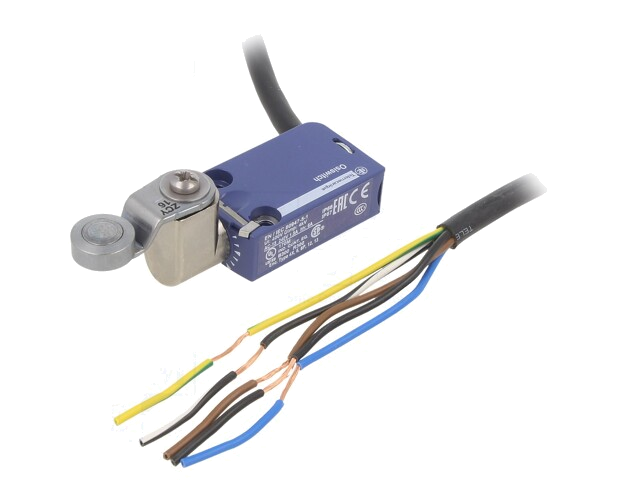 Eindschakelaar; hefboom R 34,4mm, metalen rol Ø16mm; NO + NC Eindschakelaar; hefboom R 34,4mm, metalen rol Ø16mm; NO + NC